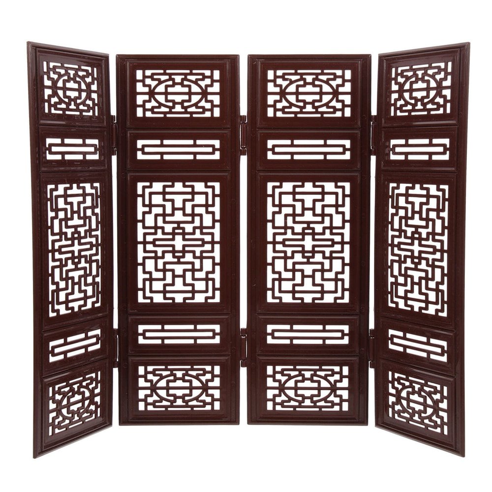 ibasenice Miniature Dollhouse Screen Decor Folding Panel Toy for Kids Classical Furniture Accessory for Mini Houses Desktop Decorative Mini Screen 11.02X7.48X0.19In