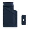 Wake In Cloud - Toddler Nap Mat with Pillow and Blanket, for Kids Boys Girls Ages 3 Plus in Kindergarten Daycare Preschool, Roll Up Sleeping Bag, Solid Color, Navy Blue, Standard view 1