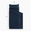 Wake In Cloud - Toddler Nap Mat with Pillow and Blanket, for Kids Boys Girls Ages 3 Plus in Kindergarten Daycare Preschool, Roll Up Sleeping Bag, Solid Color, Navy Blue, Standard view 2