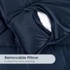 Wake In Cloud - Toddler Nap Mat with Pillow and Blanket, for Kids Boys Girls Ages 3 Plus in Kindergarten Daycare Preschool, Roll Up Sleeping Bag, Solid Color, Navy Blue, Standard view 4