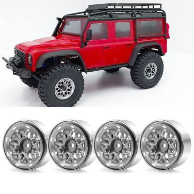 1.0 Beadlock Wheel Aluminum Alloy 1.0" Wheels for 1/18 TRX4M Axial SCX24 Gladiator Deadbolt Bronco C10 RC Crawler Car (Titanium)
