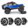 1.0 Beadlock Wheel Aluminum Alloy 1.0" Wheels for 1/18 TRX4M Axial SCX24 Gladiator Deadbolt Bronco C10 RC Crawler Car (Black) view 1