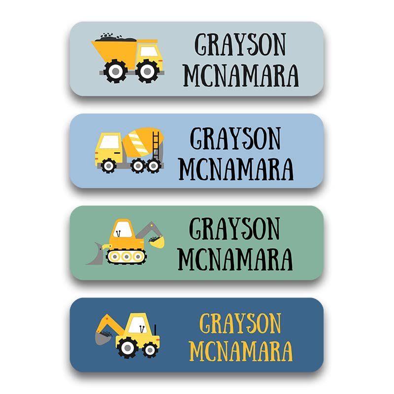 Custom Kid Name Labels for Daycare(128 ct.), Waterproof Dishwasher Safe Camp Personalized Name Stickers for School Supply, Baby Bottles, Lunch Boxes and Cups, Travel. (Pattern 14)
