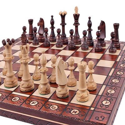Beautiful Handcrafted Wooden Chess Set with Wooden Board and Handcrafted Chess Pieces - Gift idea Products (16" (40 cm) Brown)