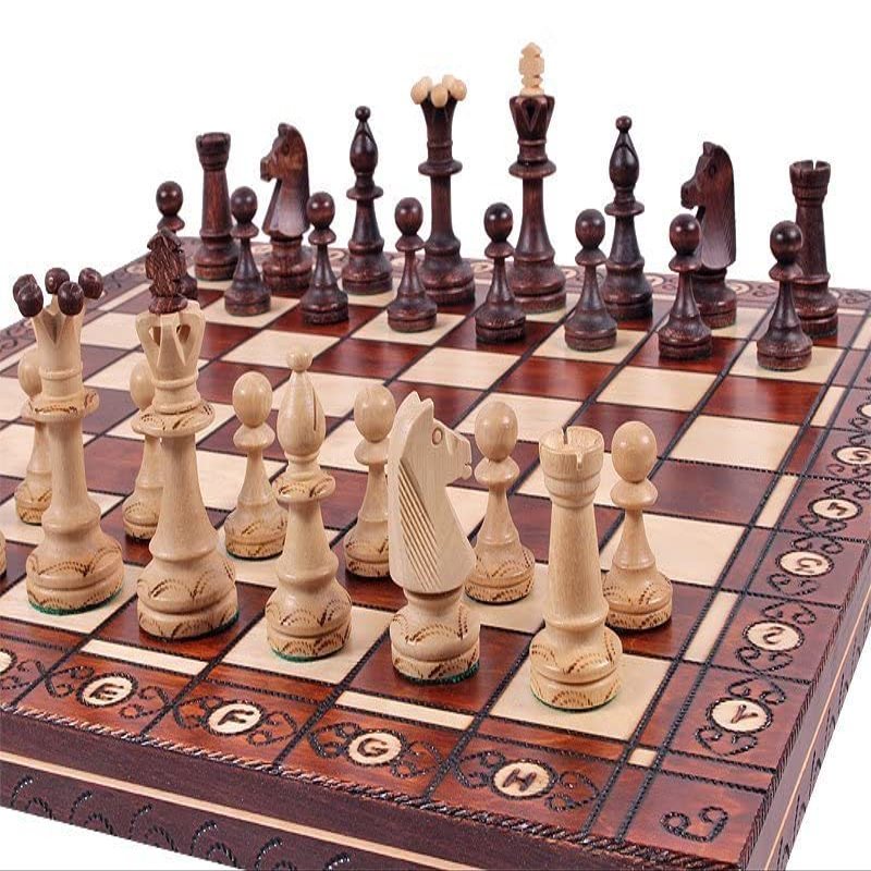 Beautiful Handcrafted Wooden Chess Set with Wooden Board and Handcrafted Chess Pieces - Gift idea Products (16" (40 cm) Brown)