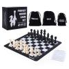 Magic Vosom Chess Sets, Travel Chess 15" x 15" 3 in 1 Chess, Checkers, Backgammon Set, Standard Chess Pieces and Chips Set of Silicone Board, Beginner Chess Set for Kids, Adults view 1