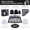 Magic Vosom Chess Sets, Travel Chess 15" x 15" 3 in 1 Chess, Checkers, Backgammon Set, Standard Chess Pieces and Chips Set of Silicone Board, Beginner Chess Set for Kids, Adults view 2
