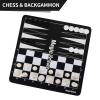 Magic Vosom Chess Sets, Travel Chess 15" x 15" 3 in 1 Chess, Checkers, Backgammon Set, Standard Chess Pieces and Chips Set of Silicone Board, Beginner Chess Set for Kids, Adults view 3