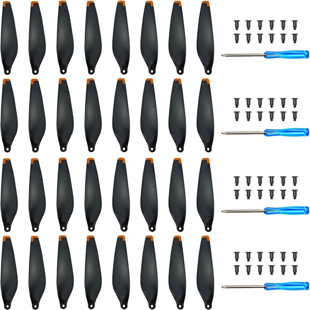 32Pcs Propellers for DJI Mini 3 Replacement Prop Blades Low Noise Accessories for DJI Mini 3 Drone Accessories Exclusive Screws & Screwdrivers Orange Tips