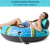 Jasonwell Inflatable River Tube Float - Heavy Duty River Float Pool Floats Lake Premium Water Tubes for Floating Recreational River Raft Lounge Floaties with 2 Cup Holders for Adult view 3