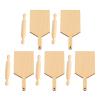 Dollhouse Rolling Pin Cutting Board Set, 5Pcs Birch Wood Miniature Rolling Pin Cutting Board Dollhouse Kitchen Accessories view 1