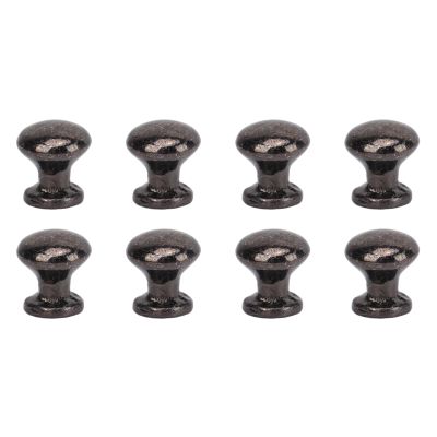 Dollhouse Door Handle Knobs, 8pcs 1:12 Scale Rustproof Metal Dollhouse Pull Handle Dollhouse Accessories (Black)