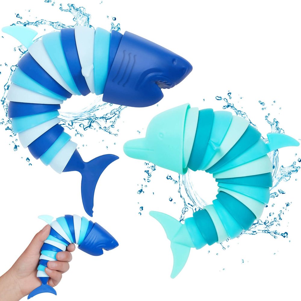 Fidget Toys Shark and Dolphin Sensory Toys for Autistic Children Toddler Airplane Car Travel Essential Toys Slug Fidget Toys for Kids & Adults, Valentines Day Gift for Kids Toddlers Girls and Boys