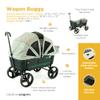 Creative Outdoor Wagon for Kids Push Pull Collapsible Stroller Wagon Buggy Transformable Bench Cart for Kids Cargo All Terrain Child Safety, Activated Breaks, Removable Canopy (Black) view 2