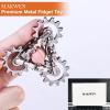 Fidget Toys for Adults, Metal Never Ending Flippy Fidget Toy, MAKWEN Adults EDC Quiet Fidget Blocks for Office Home, Relief Stress Anxiety, Cool and Mesmerizing (Sliver Gear) view 2