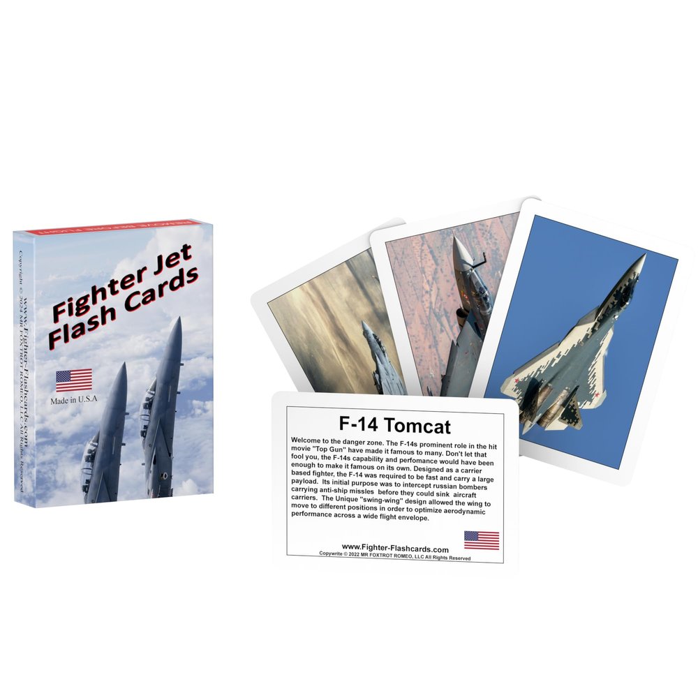Fighter Jet Flash Cards -Educational Airplane Flash Cards for Pilots, Military History and Aviation Enthusiasts, and Kids!