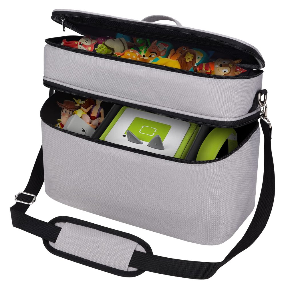 Bevegekos Storage Carrying Bag for Tonies 2 Starter Set, for Toniebox Characters, Charging Station & Headphone, Case Only (Large, Grey)