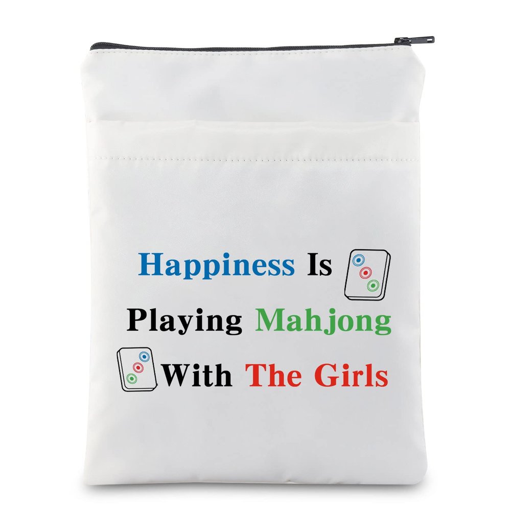 MNIGIU Funny Mahjong Bag with Pocket Mahjong Lover Gift Board Game Fan Gift