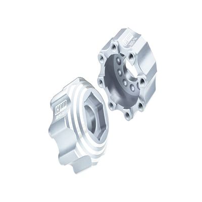 GPM Upgrades Pro-Line 8X32 To 17MM 1/2 Offset Aluminum 7075T-6 Hex Adapters For Pro-Line 8X32 3.8 Removable Wheels #6353-00/#6345-00 Rc Cars (silver)