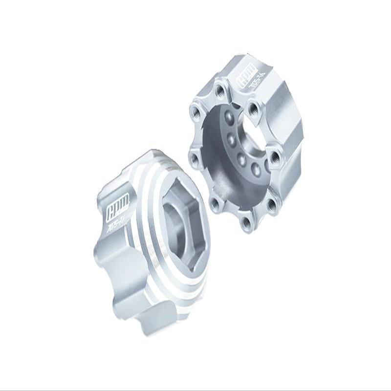 GPM Upgrades Pro-Line 8X32 To 17MM 1/2 Offset Aluminum 7075T-6 Hex Adapters For Pro-Line 8X32 3.8 Removable Wheels #6353-00/#6345-00 Rc Cars (silver)