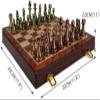 OLOTU Portable Chess Metal High-End Chess Set Gift Solid Wood Folding Travel Elegant Upscale Chess Board Retro Chess Ornaments Educational Toys Funny view 2