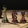 OLOTU Portable Chess Metal High-End Chess Set Gift Solid Wood Folding Travel Elegant Upscale Chess Board Retro Chess Ornaments Educational Toys Funny view 4