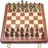 OLOTU Portable Chess Metal Chess Set Pieces Inlaid Retro Professional Set Chess Premium Quality Rosewood Chess Board Storage Family Game Travel Funny view 1