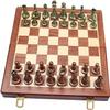 OLOTU Portable Chess Metal Chess Set Pieces Inlaid Retro Professional Set Chess Premium Quality Rosewood Chess Board Storage Family Game Travel Funny view 2