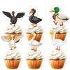 18pcs Glitter Cupcake Topper Animal Duck Theme Decor Supplies Boys Girls Happy Birthday Party Decorations view 1