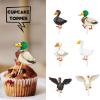 18pcs Glitter Cupcake Topper Animal Duck Theme Decor Supplies Boys Girls Happy Birthday Party Decorations view 2