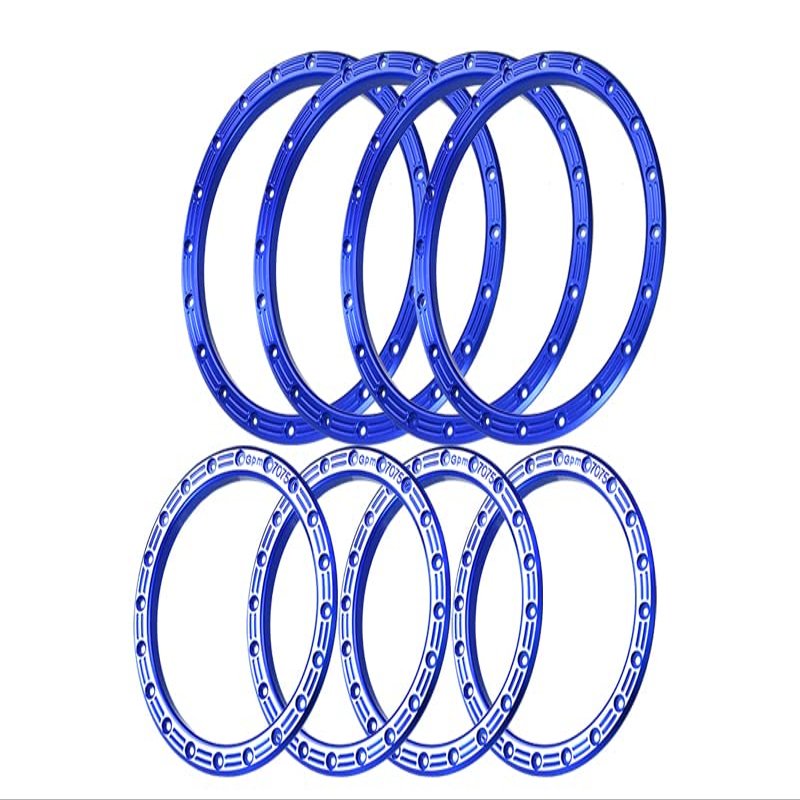 GPM Upgrades X-Maxx Aluminum 7075-T6 Inside & Outside Tyre Bead 2763-21 4.3 Inch Tyre Rc Cars (Blue*2)