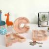Custom Wooden Piggy Banks, CCHKFEI Coin jar Personalized Piggy Bank Creative 26 Letter DIY Storage Jar Kids Alphabet Coin Bank Savings Piggy Bank Birthday Gift Home Decoration Souvenir (J) view 3