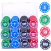 Plastic Poker Chips 300 Poker Chip Set with Storage Box,Denomination Printed Casino Style Chip for Texas Home Game Nights,Holdem Poker Nights,Blackjack or Roulette Games,Casino Parties (300 pcs) view 1