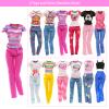 BARWA 10 Sets Doll Clothes Including 5 Fashion Floral Dresses 5 Sets Casual Outfits Tops and Trousers, Shorts for 11.5 inch Girl Dolls view 3