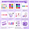 54 Pcs Kids Makeup Kit for Girls, Princess Real Washable Pretend Play Cosmetic Set Toys with Mirror, Birthday Gifts for 3 4 5 6 7 8 9 10 Years Old Girls Kids (Purple) view 3