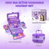 54 Pcs Kids Makeup Kit for Girls, Princess Real Washable Pretend Play Cosmetic Set Toys with Mirror, Birthday Gifts for 3 4 5 6 7 8 9 10 Years Old Girls Kids (Purple) view 4
