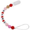 Personalized Multicolor Stroller Clip with Name (Red) view 1