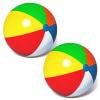 Pijaborg 2 Pack Big Beach Ball 24 Inch Diameter, Giant Beach Ball Bulk for Pool Durable and Thick Inflatable Beachballs fo Beach Outdoor Games & Activities view 1