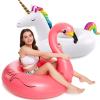 Inflatable Unicorn Flamingo Pool Floats - Jasonwell 2 Pack Pool Floaties Inflatables Rafts for Swimming Pool Tubes for Floating Lake Beach Floaty Swim Rings Pool Party Toys for Adults Kids view 1