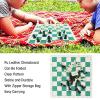 20 Portable Chess & Checkers Set, Portable Chess Set with Foldable PU Leather Board and Pieces, Zipper Storage Bag, Roll Up Chess Game Sets for Kids Adults view 4