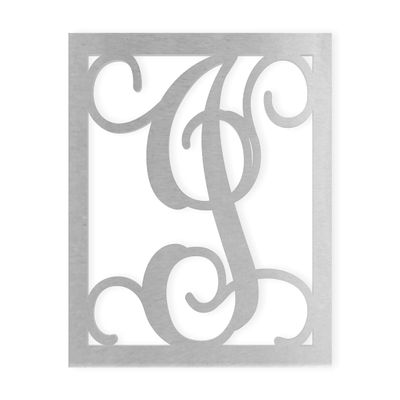Jess and Jessica Cursive Metal Letter I 10 Inches Metal Monogram Wall Hanging for House Initial Decor, Wall Letter Sign for Front Door, Unfinished Steel Decor for Rustic Shelf or Modern Display