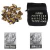 Jamron 25 Pcs Crystal Stone Engraved Rune Set with Velvet Pouch and Guidebook Future Telling Divination Game English Edition SN071173 Brown view 2