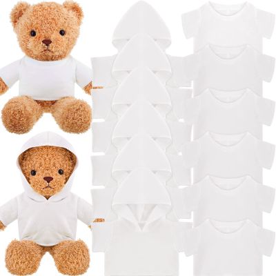 12 PCS Stuffed Bear Clothes Sublimation Stuffed Animal T-Shirt Doll Tshirts Blank Plush Bear Hoodie Fit 14-18 Inches Stuffed Bear Doll