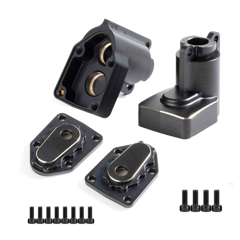 UTB18 LCG Brass Axle Counter Weight Black Coating Axle Housing for Axial RC Crawler 1/18 UTB18 Capra Unlimited Trail Buggy RTR Upgrade Part (Brass Rear Axle Part)