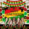 Juneteenth Party Decorations, Freedom Day June 19th 1865 Party Supplies - Africa American Independence Decor with Happy Juneteenth Banner Backdrop Table Cover Cake Topper Peace Love Hanging Swirls view 2
