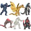 TwCare Exclusive Set of 6 Godzilla vs Kong Toys Movable Joint Action Figures, King of The Monster Dinosaur Shin Ghidorah Skull Crawler Mecha Mechagodzilla Cake Toppers Pack view 1