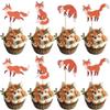 36 Pack Fox Cupcake Toppers Woodland Animal Picks Baby Shower Decorations for Woodland Themed Birthday Party Supplies view 1