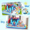 Inflatable Water Slide, 10 in 1 Bounce House Water Park with 580W Blower Climbing Wall, Splash Pool, Cannon, Jump Area, Basketball Hoop, Ball Gate, Water Slides Kids Bouncy Castle for Backyard Fun view 3