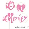 1 Pack Valentine's Day One Cake Topper Glitter Sweet Love 1st Cake Pick 1st Birthday for Valetine's Day Theme Baby Shower Kids 1st Birthday Cake Decoration Party Supplies Pink view 3