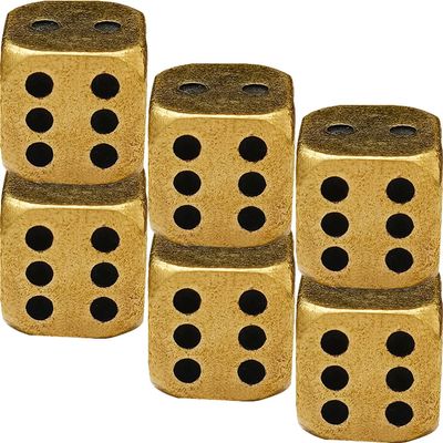 6 Sided Dice Vintage Decor Vintage Decor 6pcs Antique Metal Brass 6 Side Dice Square Corner Poker Party Game for Festival Carnival Party Decoration Metal